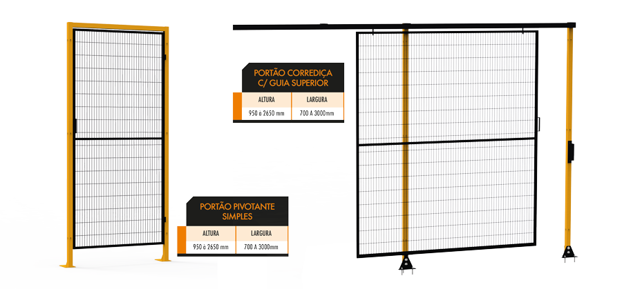 PORTÃO PIVOTANTE DUPLO /  PORTÃO CORREDIÇA - C/ GUIA SUPERIOR